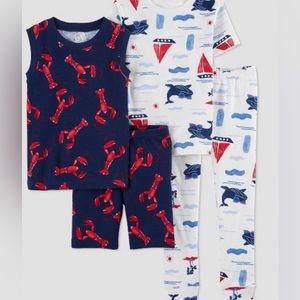 Carter's Just One You®Baby Boys' Lobster Sea Print. 4 Piece Set (blue/wh…